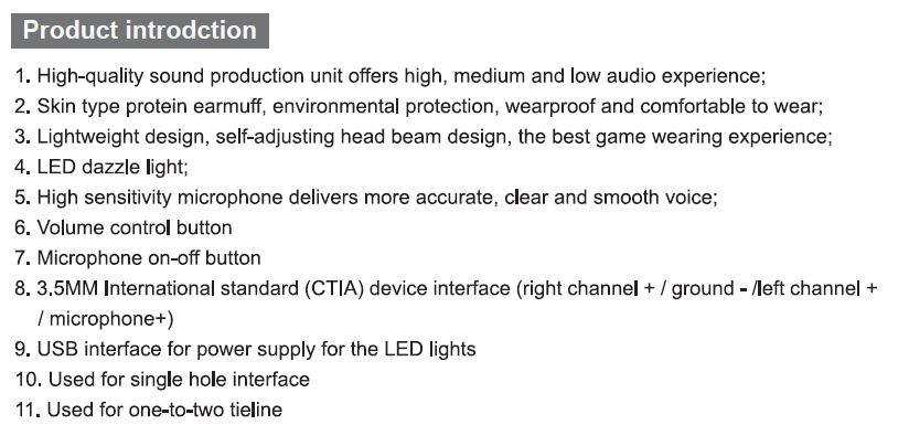 BENGOO G9700 Gaming Headset Headphones Manual - introduction