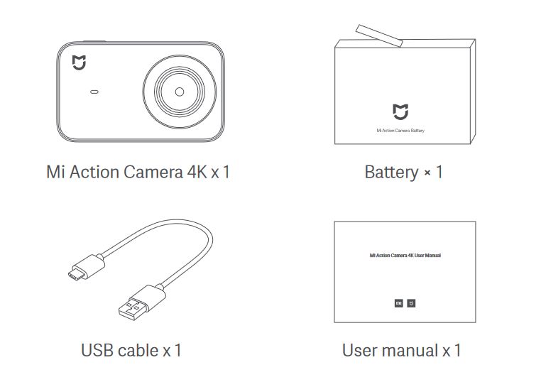 Mi Action Camera 4K User Manual - Package Contents