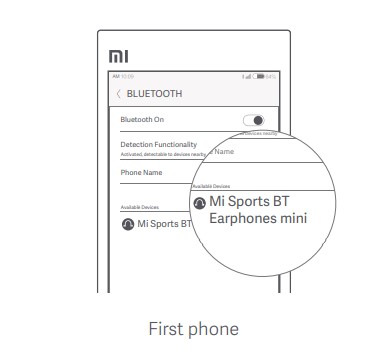 Mi-Sports-Bluetooth-Earphones-mini-User-Manual-Connect-with-two-phone