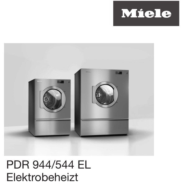 Miele PDR 944 Professional Vented Dryer Instruction Manual