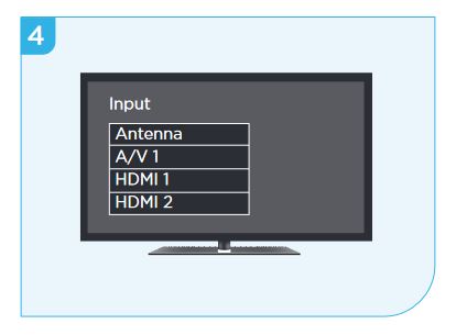 Power on TV and select input