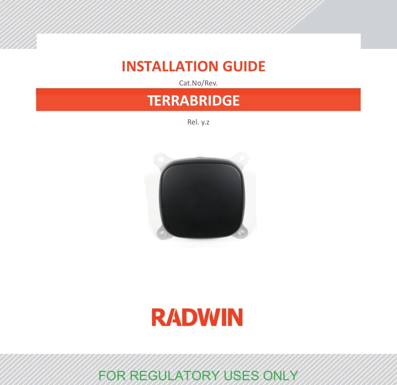 RADWIN TRBR600G TERRABRIDGE Radio Transceiver User Manual