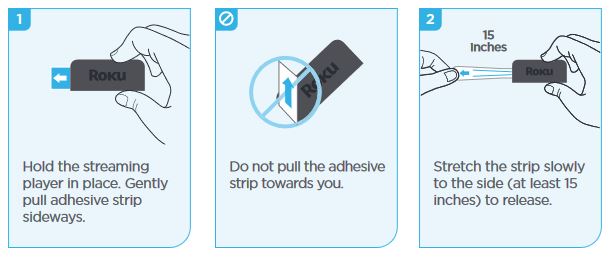 To remove adhesive strip