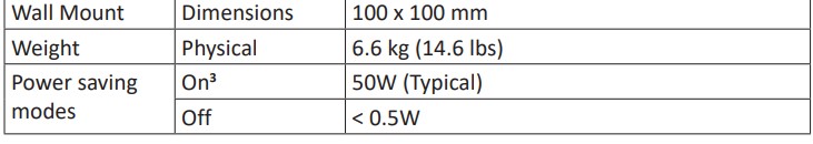 ViewSonic VX3211-4K-mhd LCD Monitor User Guide - Specifications 