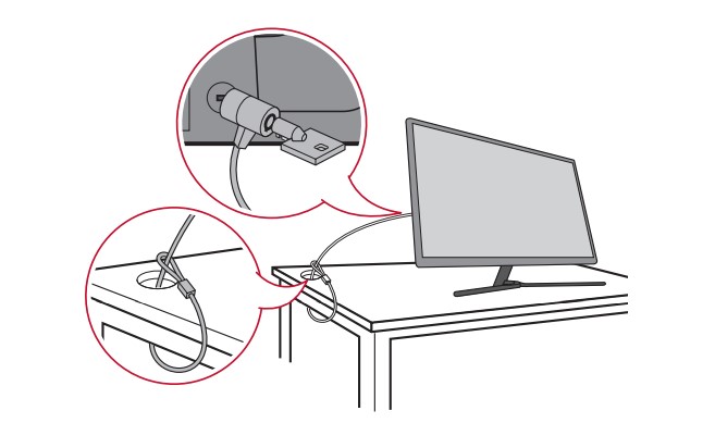 ViewSonic VX3211-4K-mhd LCD Monitor User Guide - Using the Security Slot