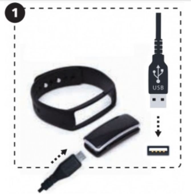 Actiiv Activity Tracker User Manual – ACUBF003 - Remove the activity tracker from the wristband and connect to the micro USB cable