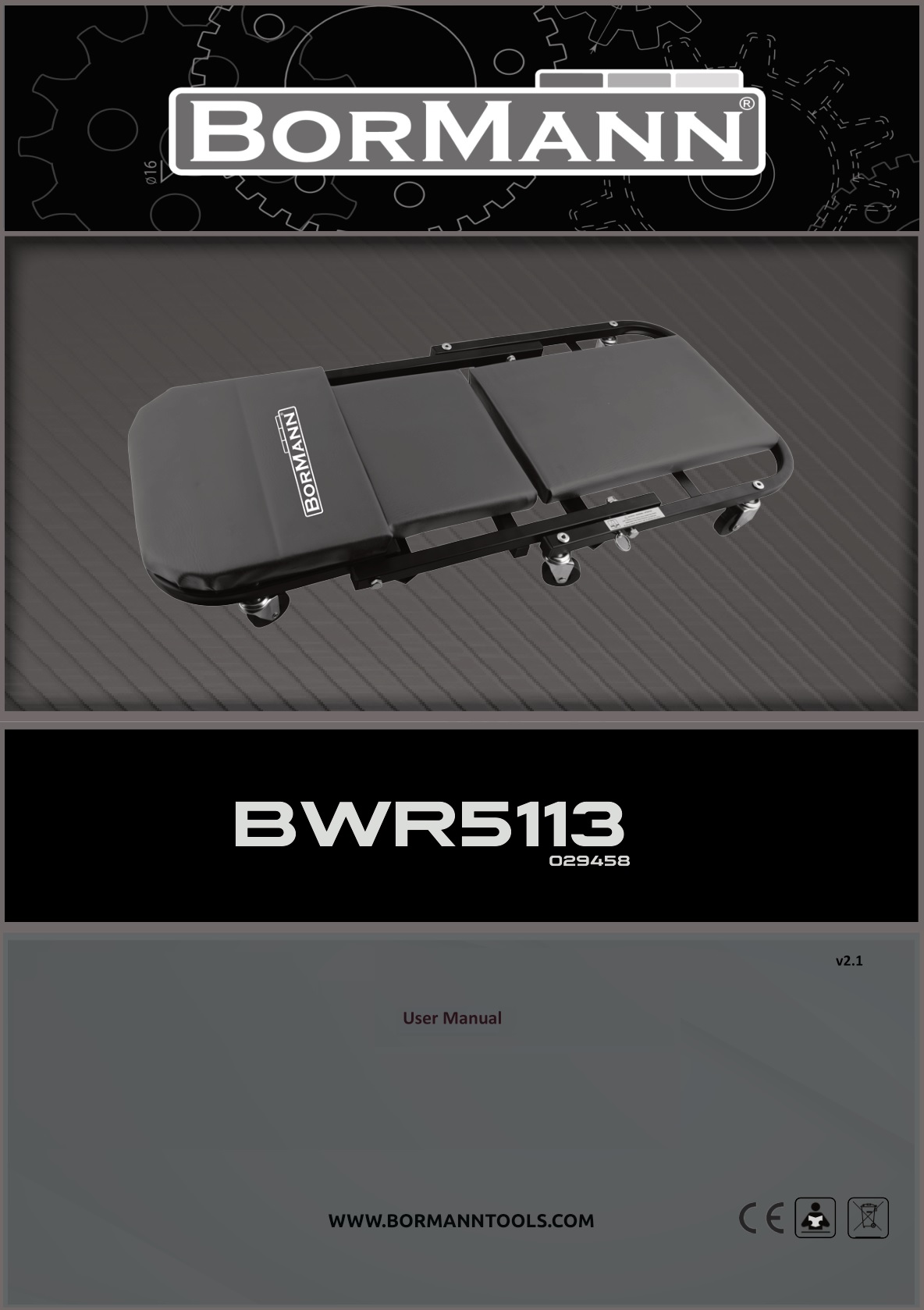 BORMANN BWR5113 Foldable Car Creeper User Manual