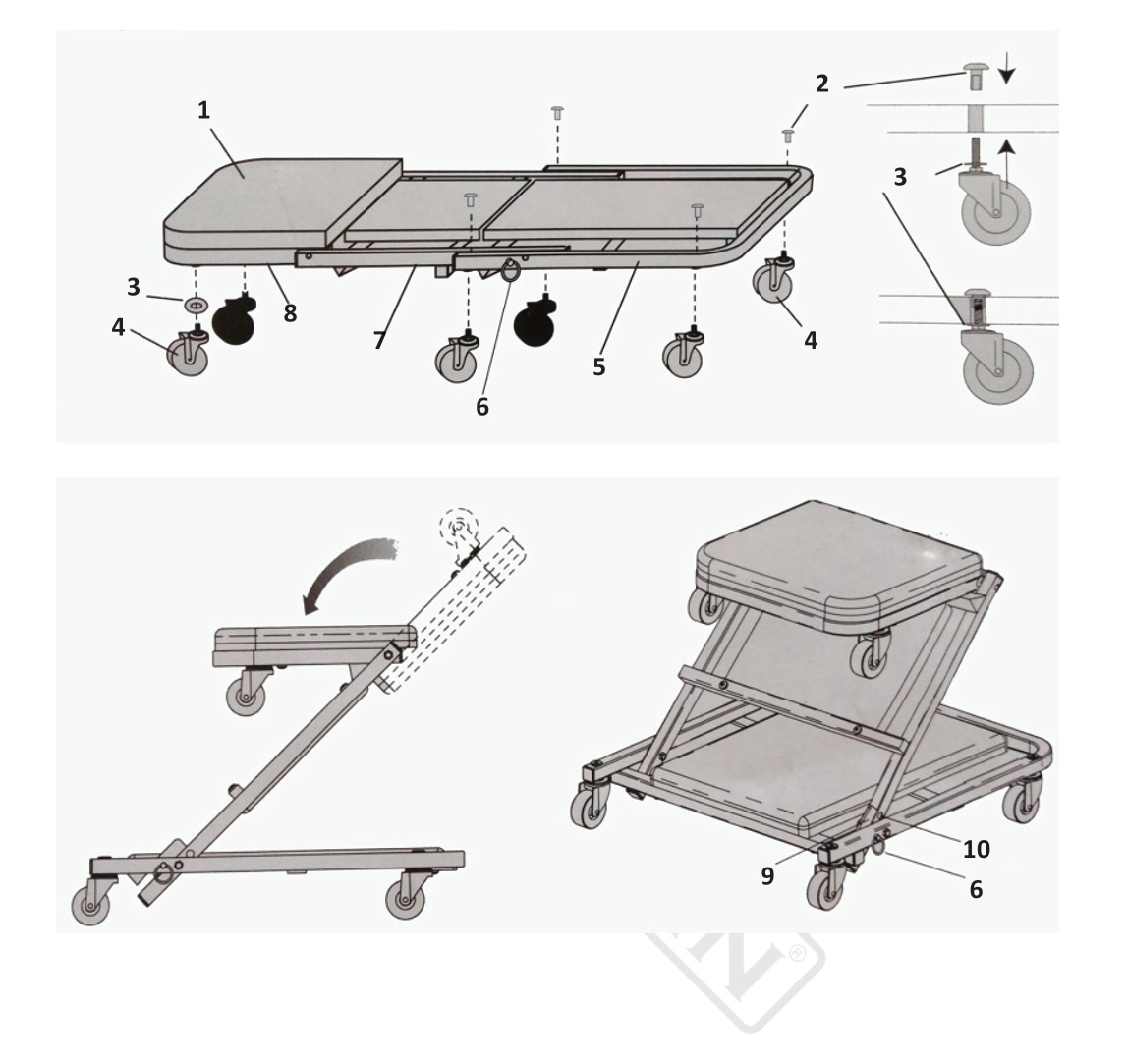 BORMANN BWR5113 Foldable Car Creeper - overview