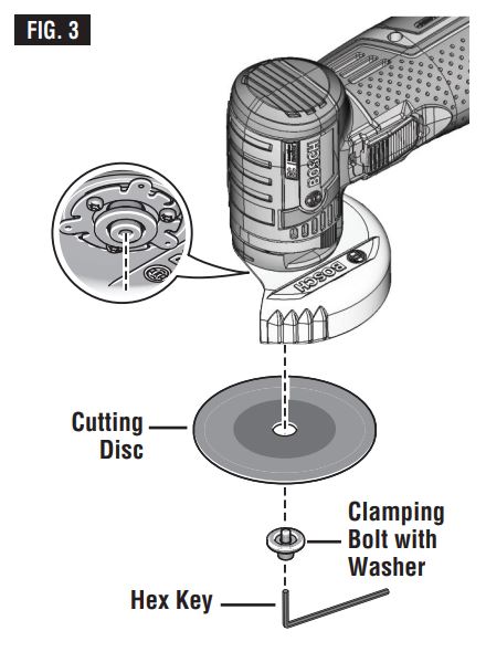 BOSCH GWS12V-30 Max Brushless Grinder Instruction Manual - Fig 3