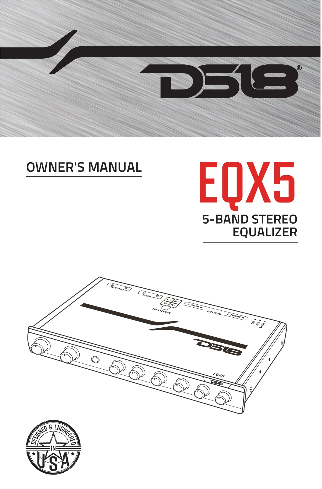 DS18 EQX5 5-Band Stereo Equalizer Owner's Manual