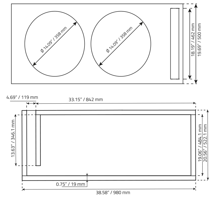 DS18 HOOL-X15.1DSPL 15 Inch SPL Competition Subwoofer - Double Subwoofer Ported Box