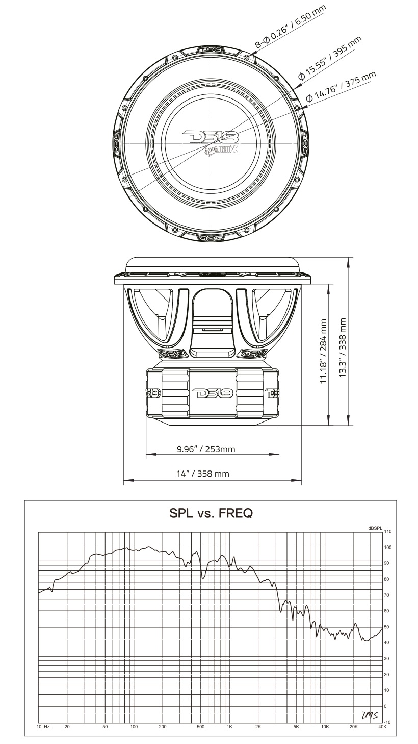 DS18 HOOL-X15.1DSPL 15 Inch SPL Competition Subwoofer - HOOL-X15.1DSPL