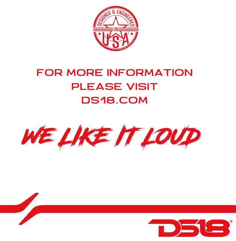 DS18 SLC-10S 10 inch Subwoofer Owner's Manual - Thank You Page