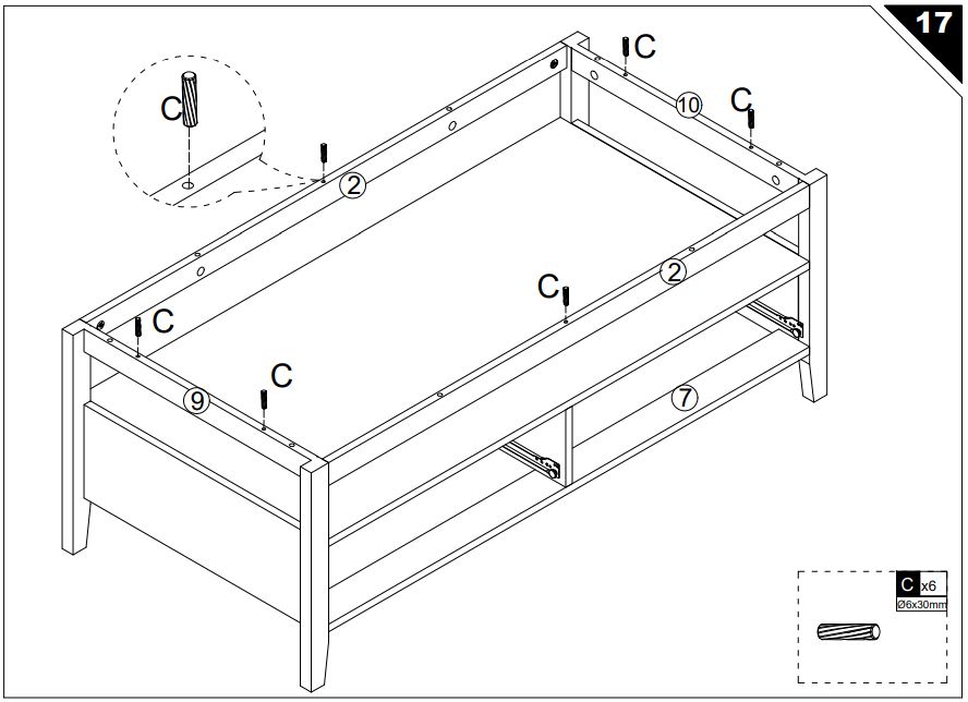 HOMEDEPOT KF210167-01 Rectangle Wooden Coffee Table User Guide - How To Install