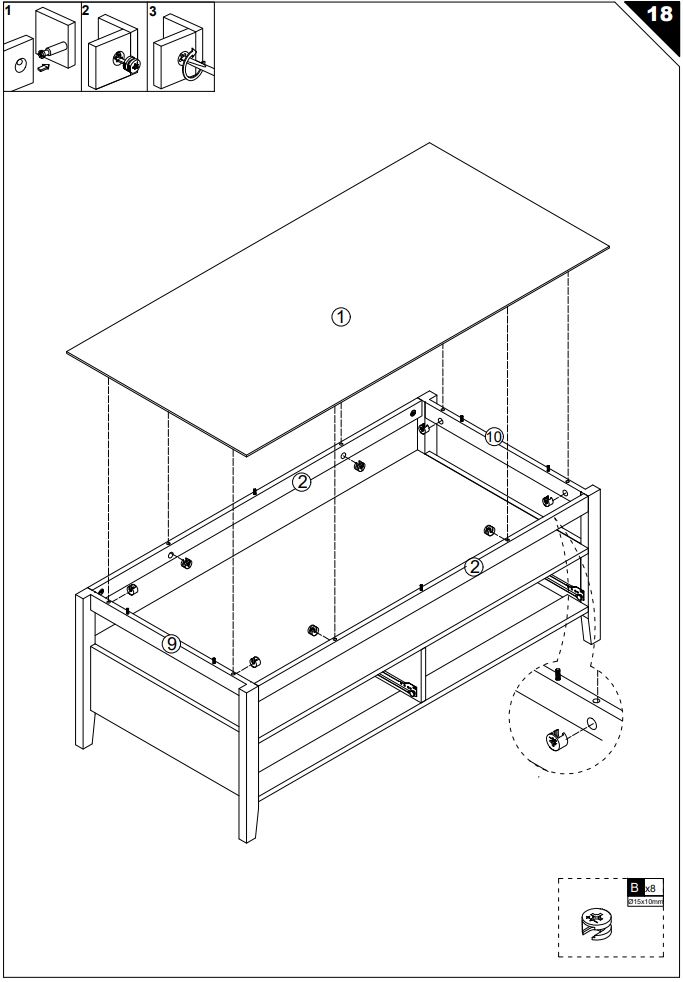 HOMEDEPOT KF210167-01 Rectangle Wooden Coffee Table User Guide - How To Install