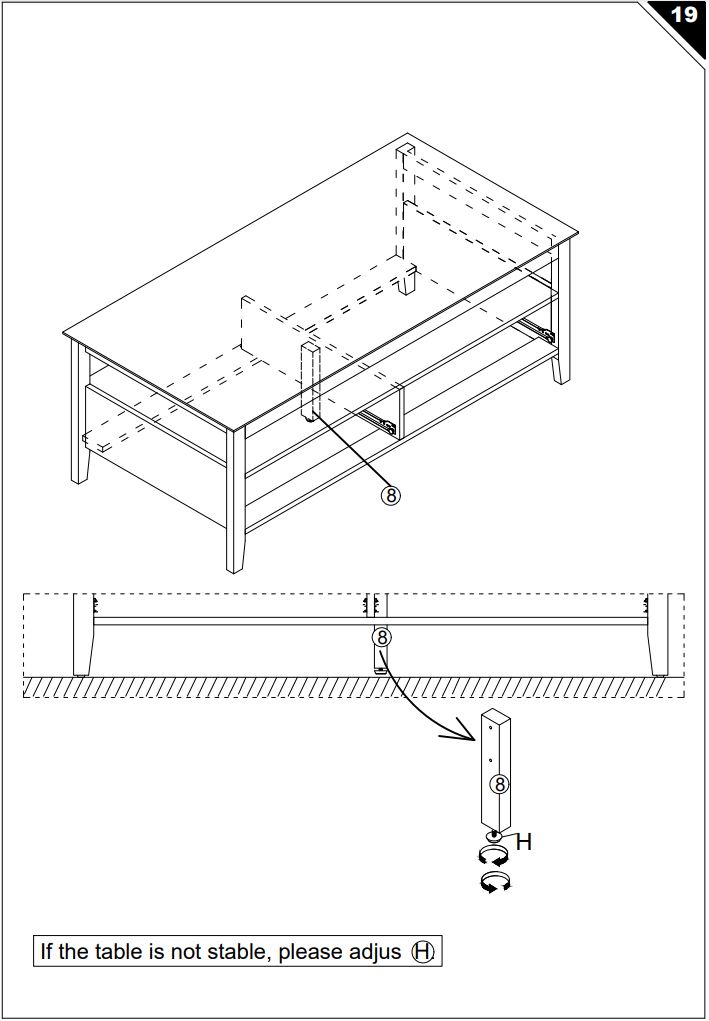 HOMEDEPOT KF210167-01 Rectangle Wooden Coffee Table User Guide - How To Install