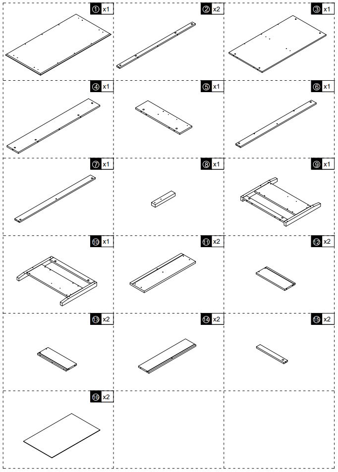 HOMEDEPOT KF210167-01 Rectangle Wooden Coffee Table User Guide - Parts List