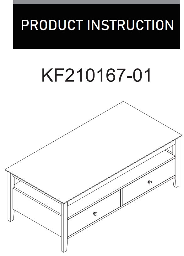 HOMEDEPOT KF210167-01 Rectangle Wooden Coffee Table User Guide