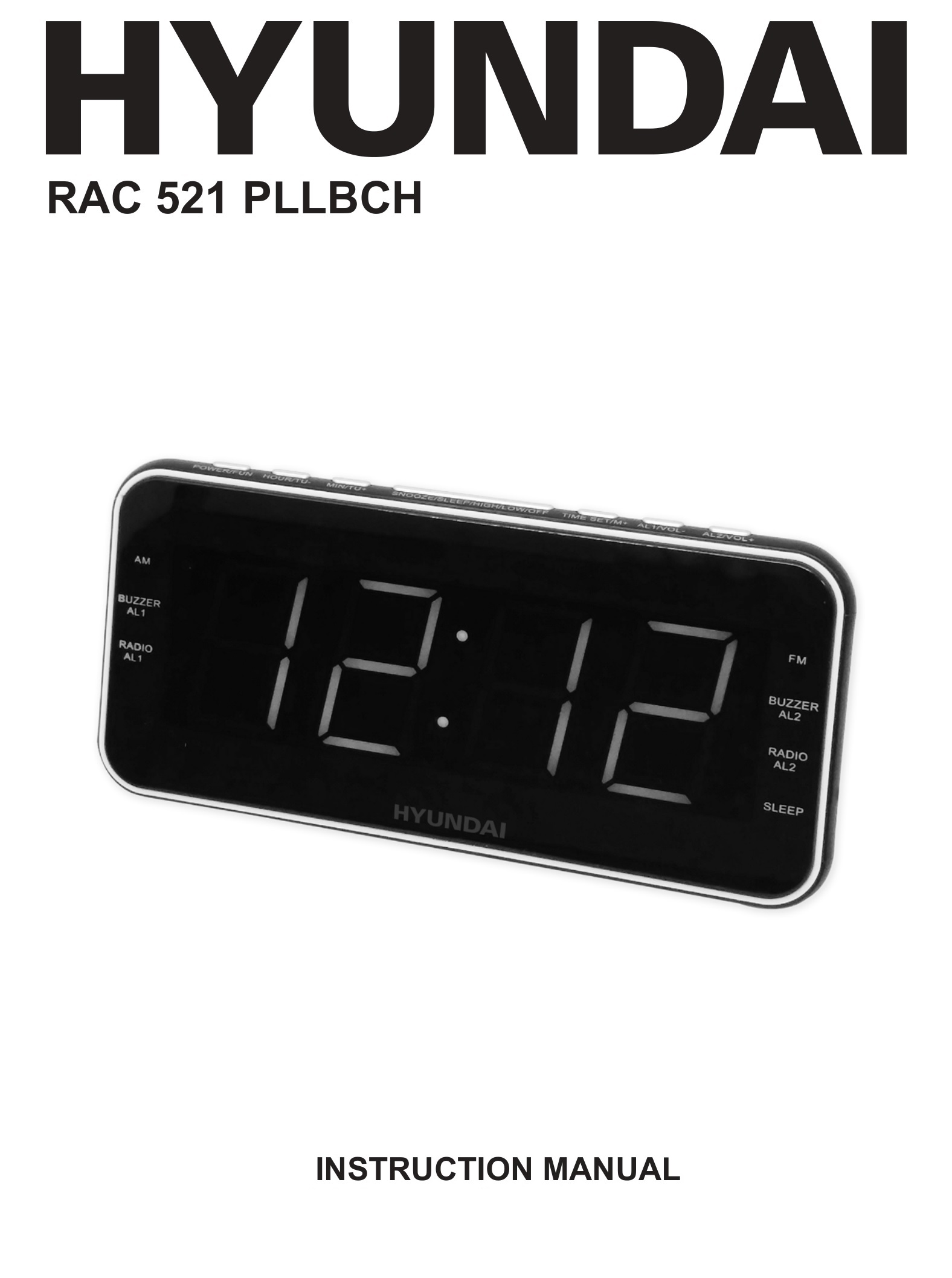 HYUNDAI RAC 521 PLLBCH black clock radio Instruction Manual