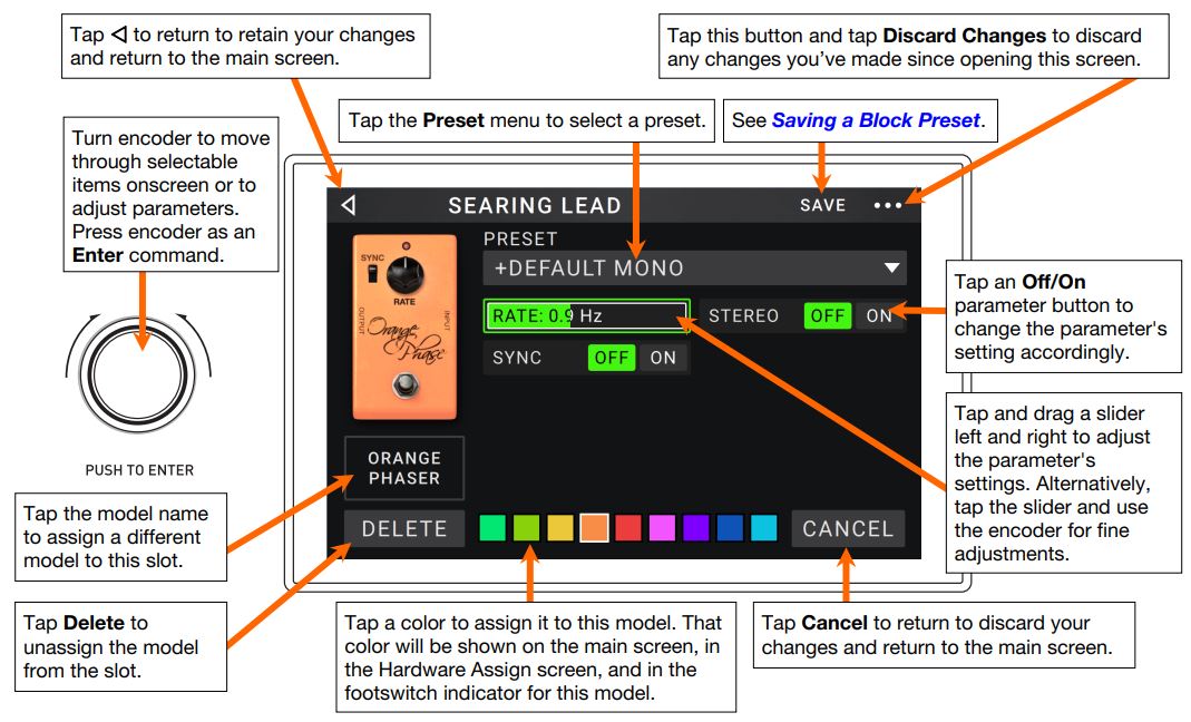 Head Rush MX5 User Manual - Adjusting Settings