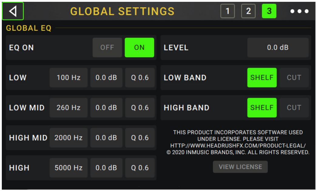 Head Rush MX5 User Manual - Global EQ