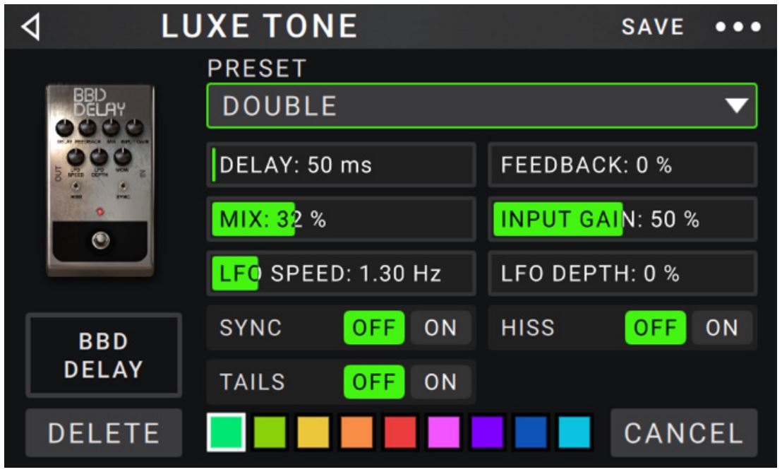 Head Rush MX5 User Manual - There are several types of available effects.