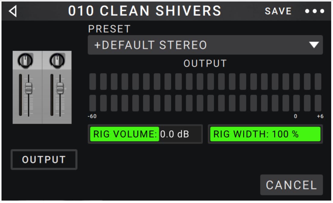 Head Rush MX5 User Manual - These output settings control the signal sent to the HeadRush MX5 outputs