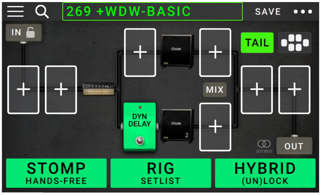 Head Rush MX5 User Manual - This signal path splits in the middle and rejoins near the end.