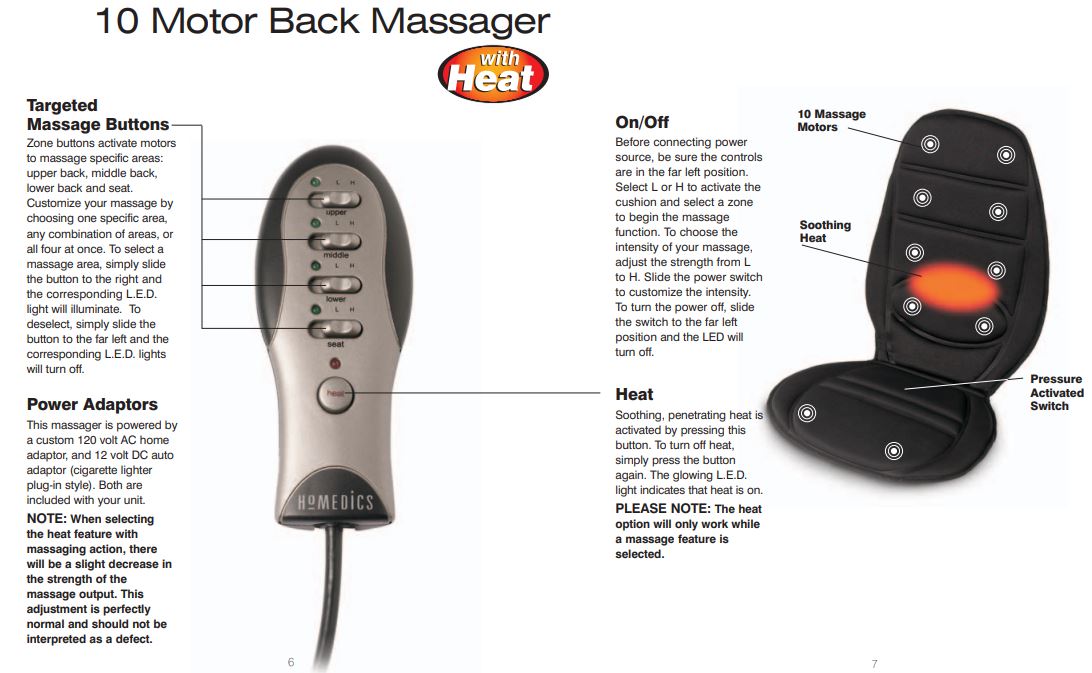 Homedics-bkp-200-1rm-bkp-200-1-10-Motor Back Massager User Manual - 10-Motor Back Massager with heat