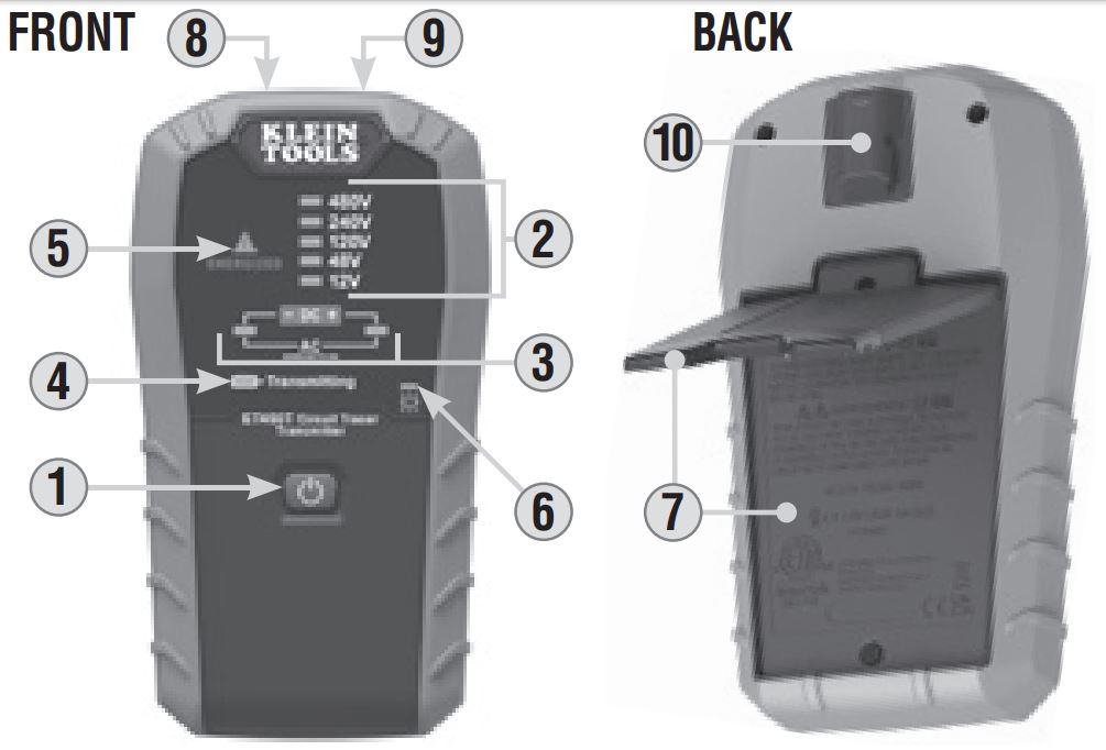 Klein Tooles Advanced Circuit Tracer Kit ET450 User Manual - user-serviceable parts inside