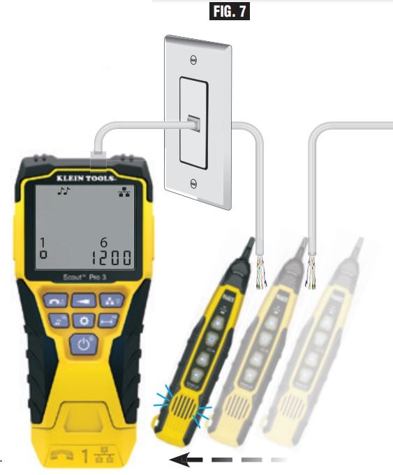 Klein Tools Scout Pro 3 Tester with Locator Remote Kit VDV501-852 and VDV50-1853 User Manual - TONE TRACING ON INSTALLED RJ45-RJ11-RJ12 CABLE