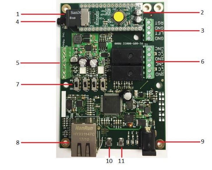 LINORTEK Netbell-NTG Networked Tone or Message Generator or Controller - Board Layout Reference