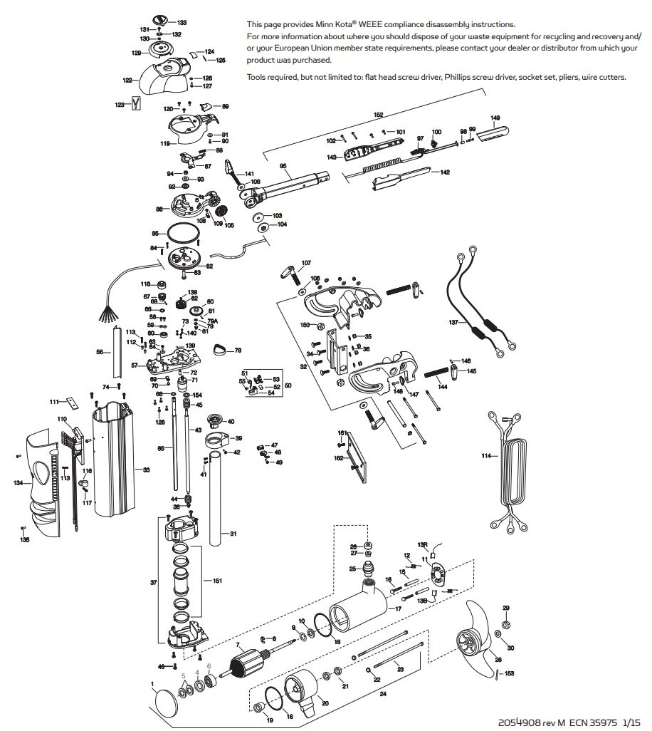MINN KOTA Vantage 80 Transom Mount Trolling Motor User Manual - PARTS DIAGRAM