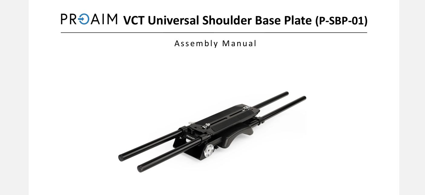 PROAIM P-SBP-01 VCT Universal Shoulder Base Plate User Guide