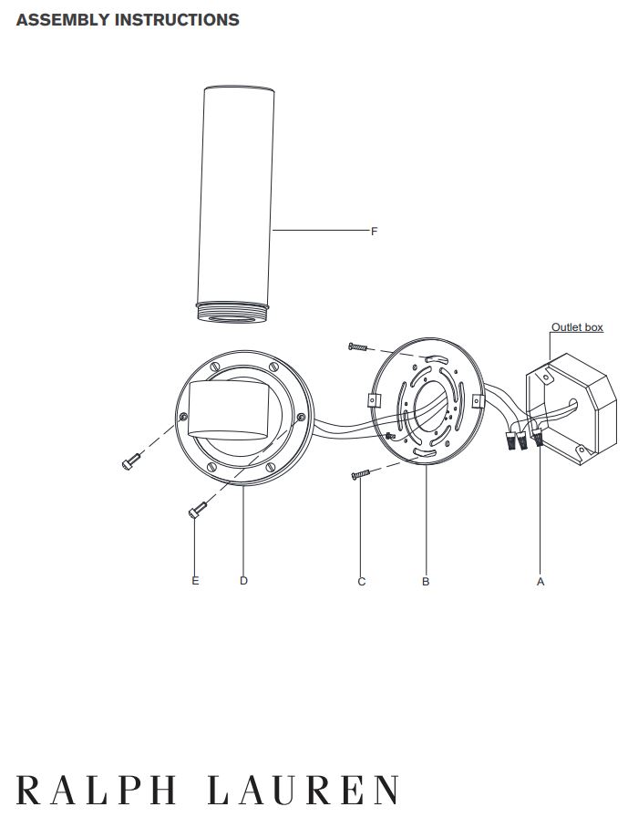 RALPH LAUREN IG RL2042PNWG Jones Small Single Sconce Instruction Manual