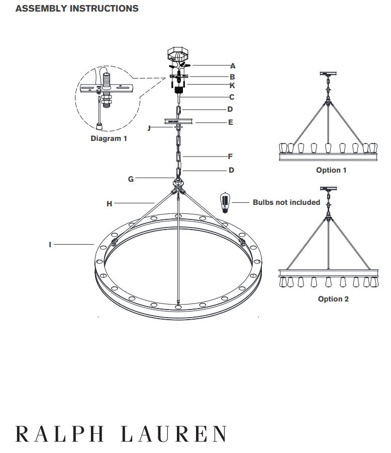 RALPH LAUREN ROARK 40 Inch Modular Ring Chandelier Owner's Manual