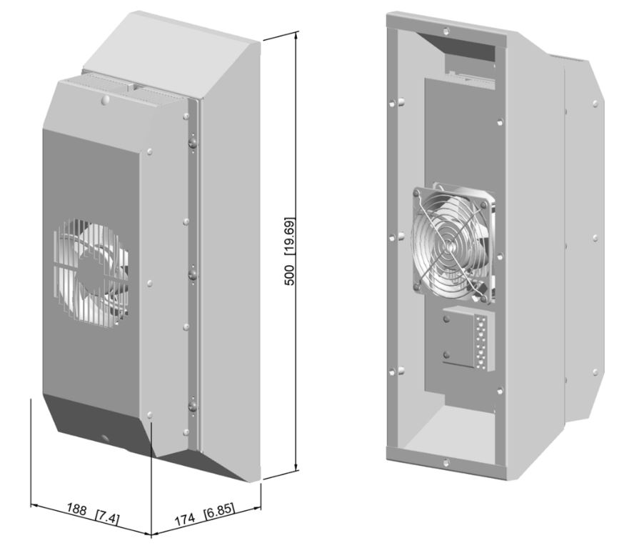 SEIFERT 3200310 48V 850 BTU Peltier Control Cabinet Thermoelectric Cooler - Dimension (H x W x D)