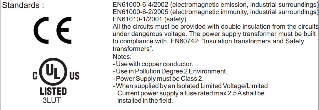 SENECA K109S Signal converter Instruction Manual - Technical Features