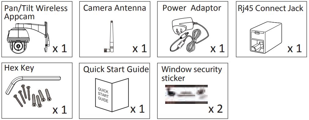 SecuFirst CAM214 Outdoor Camera P T - Box Content