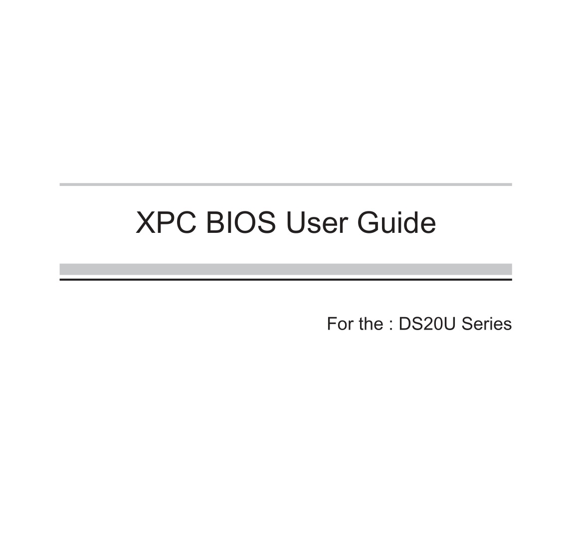 Shuttle DS20U Series XPC BIOS Barebone PC User Guide