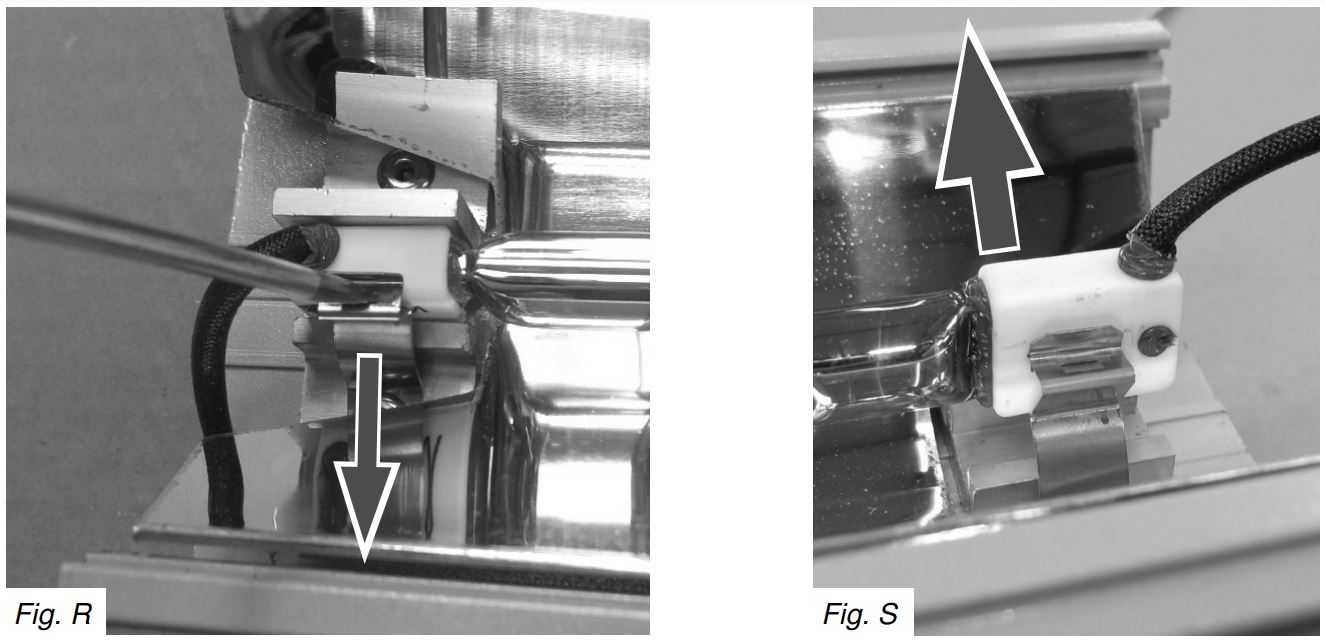 Solaira Cosy SCOSY15120-C and SCOSY15240-C Weatherproof Infrared Heaters User Manual The emitter is held in at each end by spring clips that hold the emitters