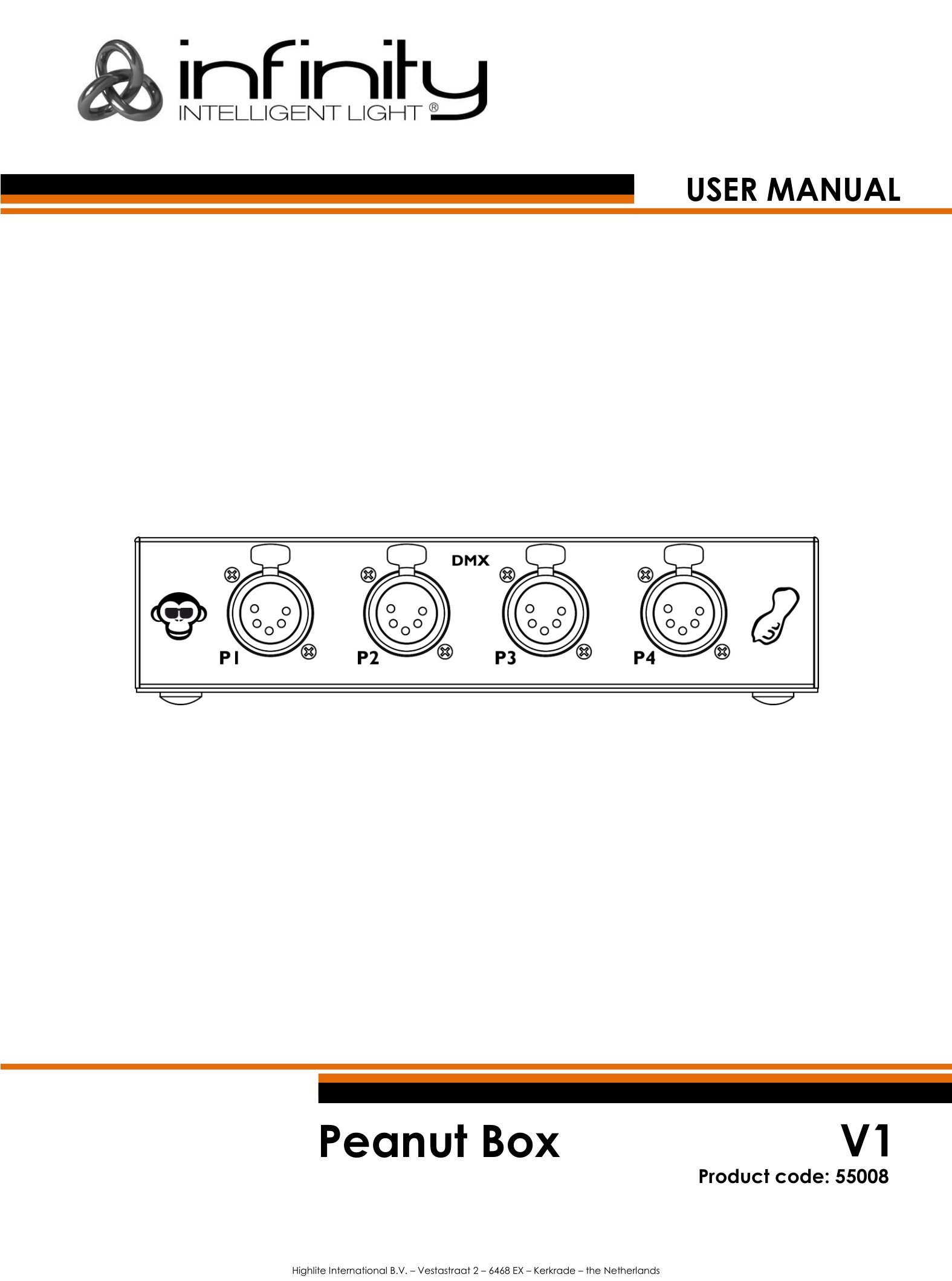 infinity INTELLIGENT LIGHT SHT55008 Peanut Box DMX-Interface User Manual