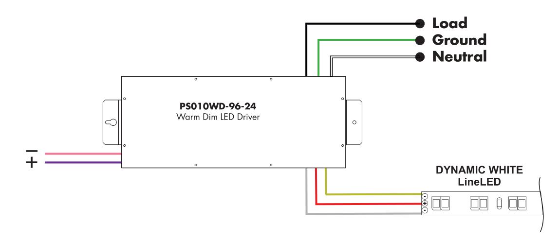 luminii LLDW52 LineLED 24V LED Strip Light - Using warm dim LED power supply