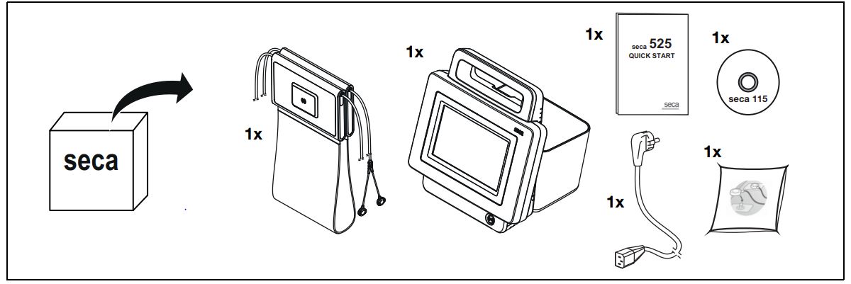 seca mBCA 525 Medical Body Composition Analyzer - Scope of Supply