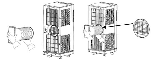 AIREMAX AP0110C Portable Air-Conditioner - Put front end of exhaust hose assembly onto jugged position