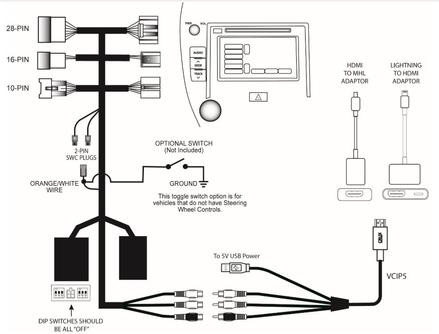 AVITY-01 Audio Video Input Kit for OEM Integration in Select Toyota & Scion Vehicles 2012-Up User Manual - Installation Diagram