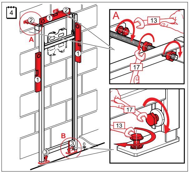 Alca PLAST A104B Batteries Mounting Frame Instructions - How to use