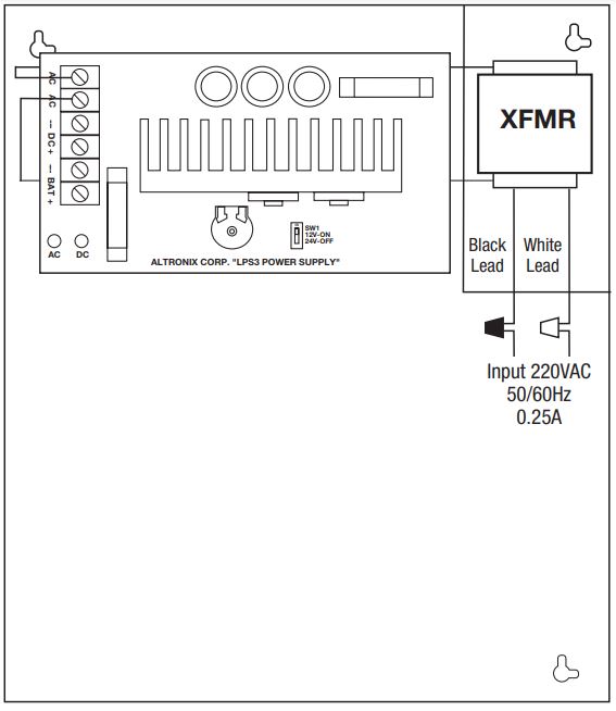 Altronix LPS3C12X220 Linear Power Supply-Charger - figure 1