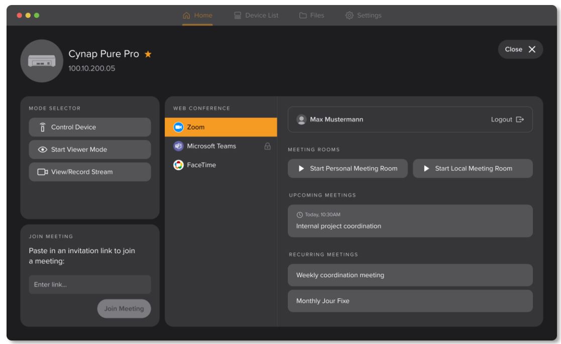 Apps WolfVision vSolution App User Guide - By pressing the button „Logout“ in the action