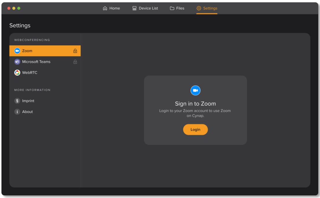 Apps WolfVision vSolution App User Guide - If there is no login available, the button “Login” is shown